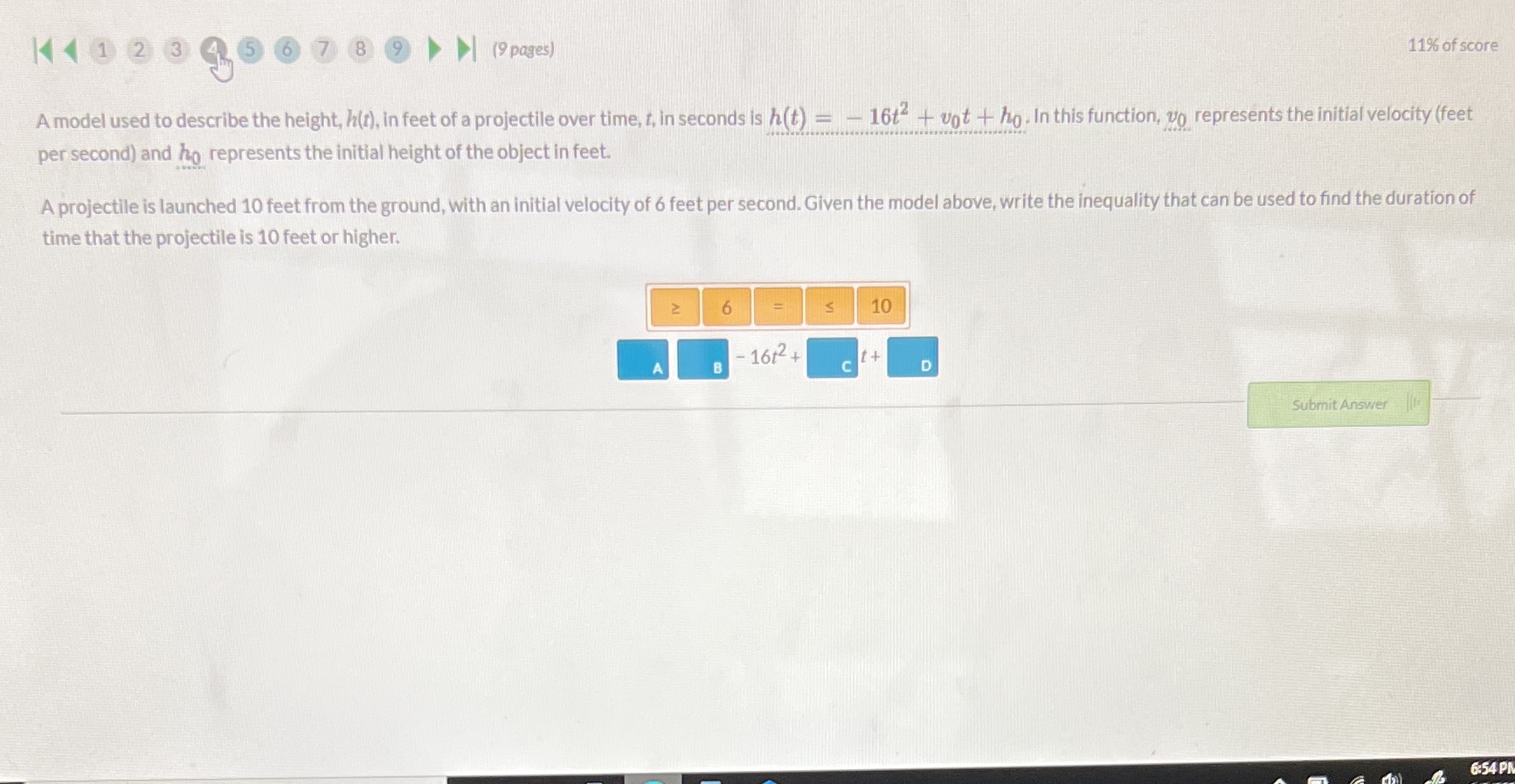 K1 12 3 6 8 9 (9 pages) 11% of score A model used