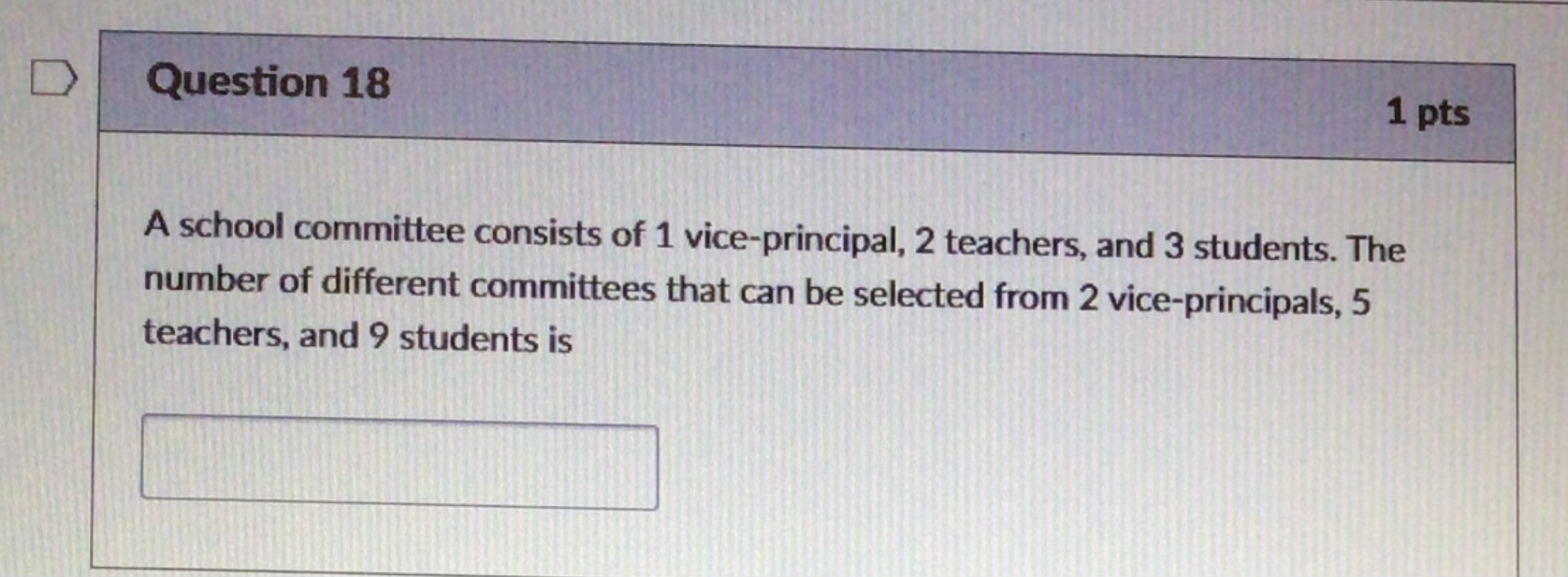Question 16 1 pts The school is three blocks east