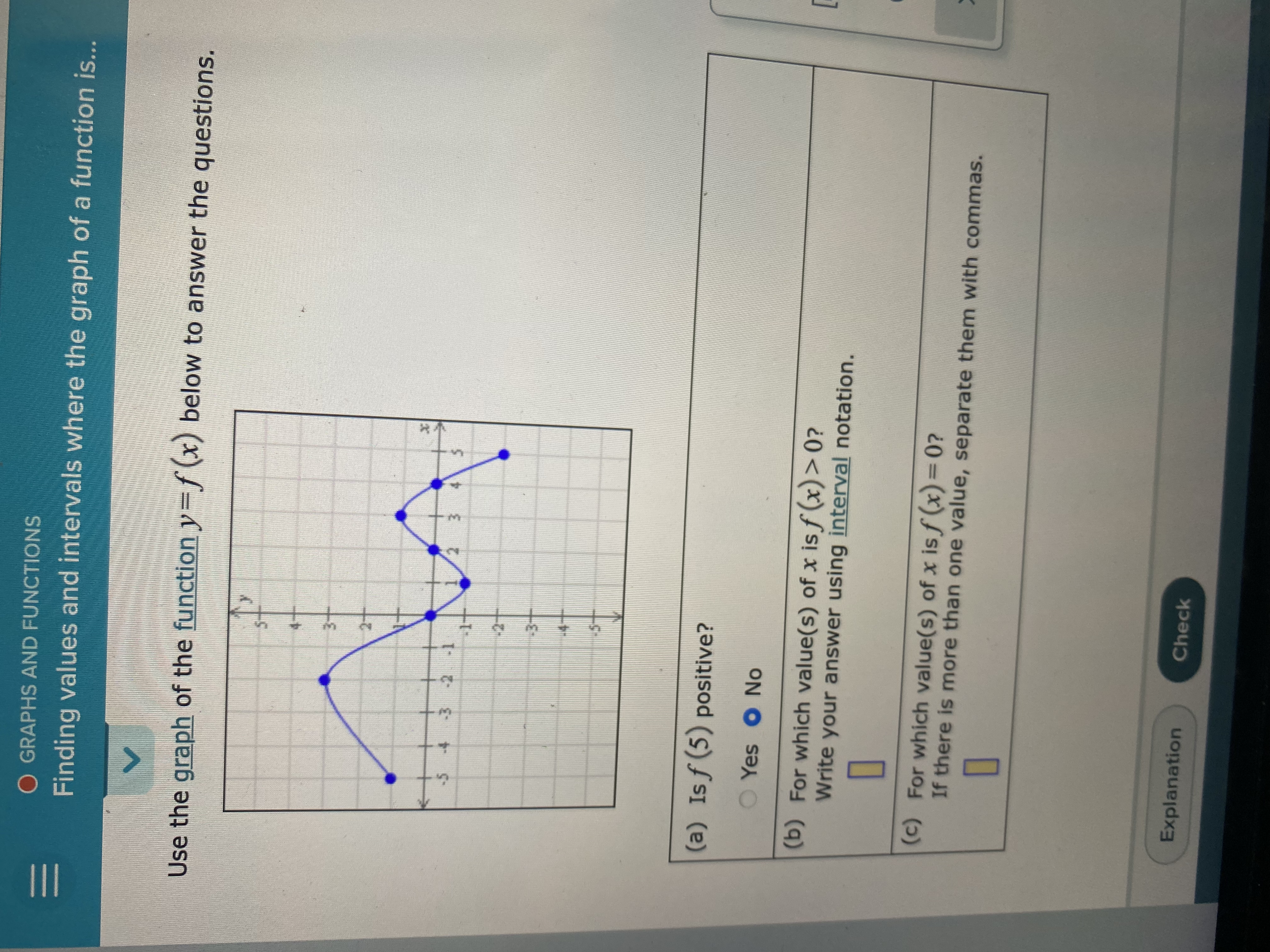 O GRAPHS AND FUNCTIONS Finding values and