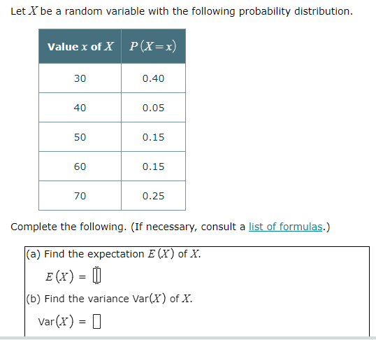 question 1 Let X be a random variable with the