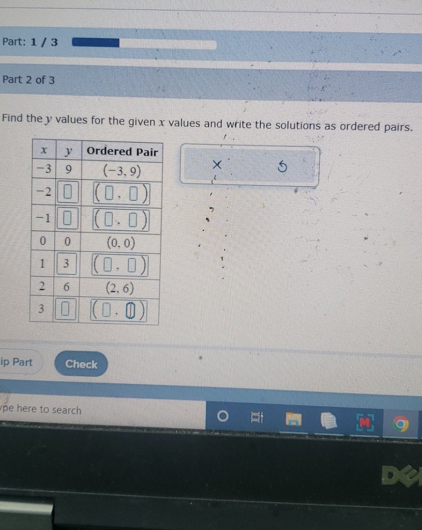 please help Part: 1 / 3 Part 2 of 3 Find the y