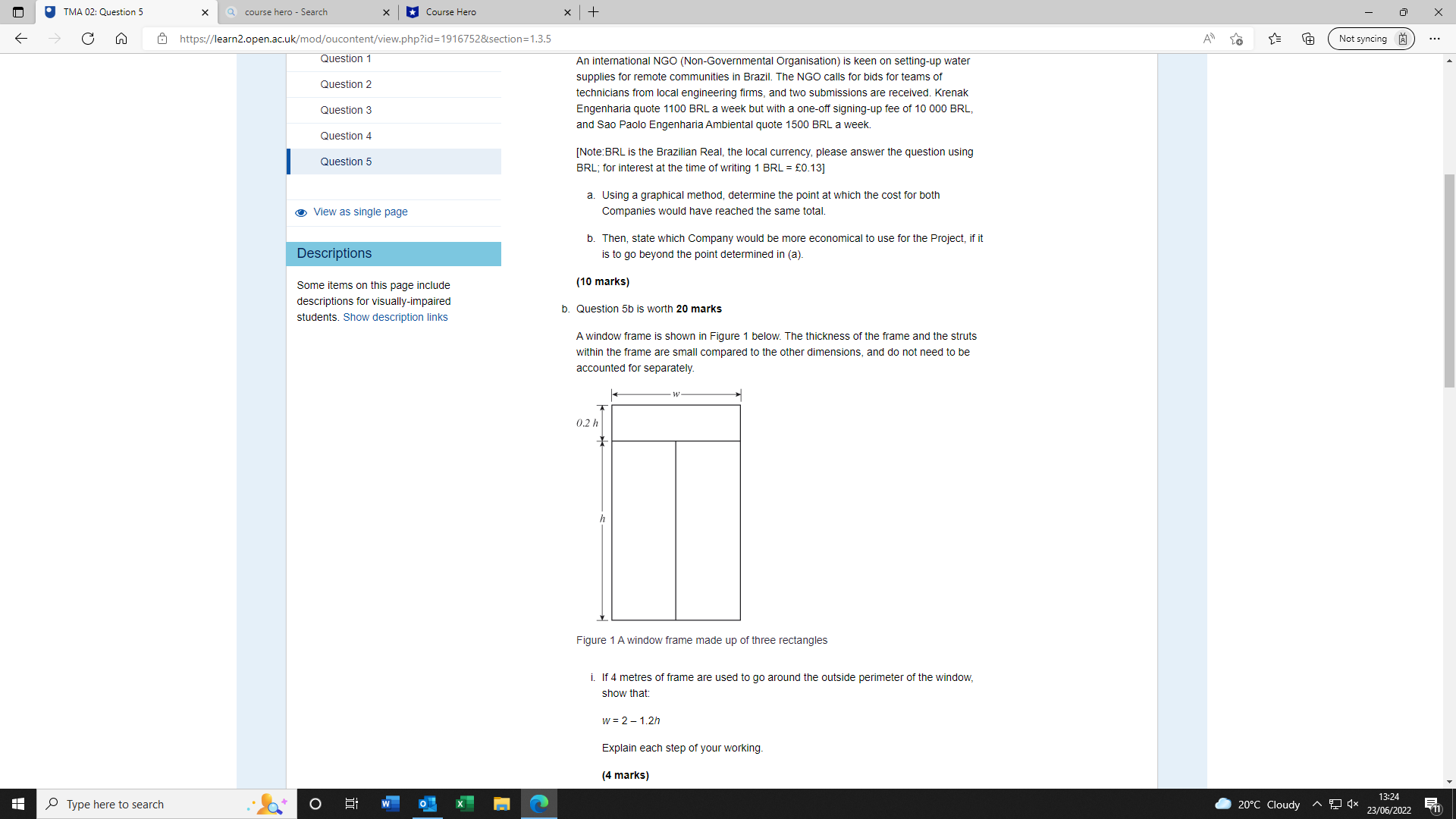 TMA 02: Question 5 X Q course hero - Search *