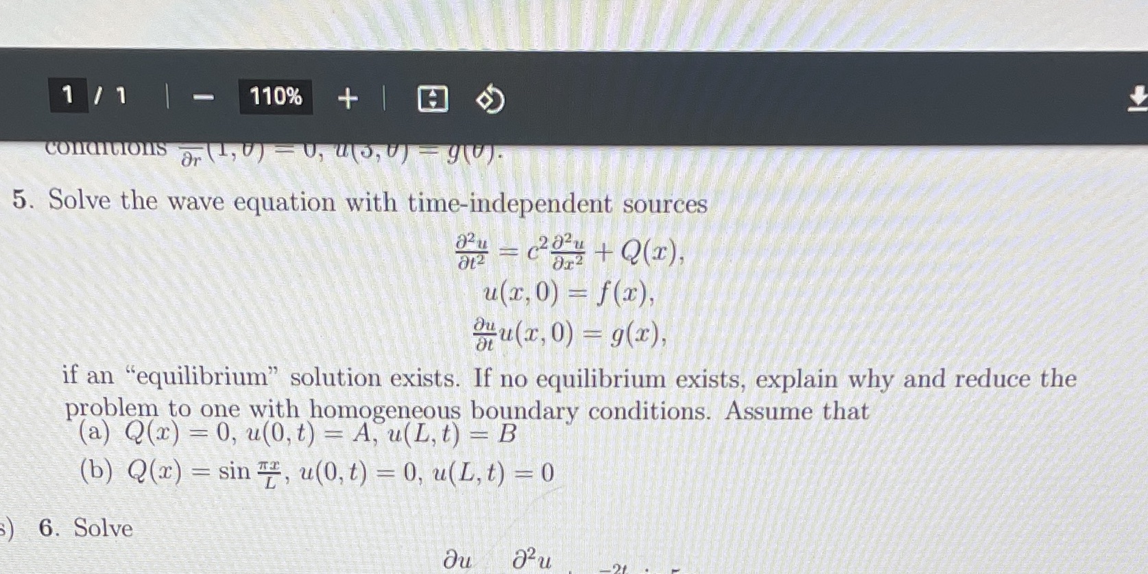 Question 5 please 1 /1 | - 110% conditions 5.