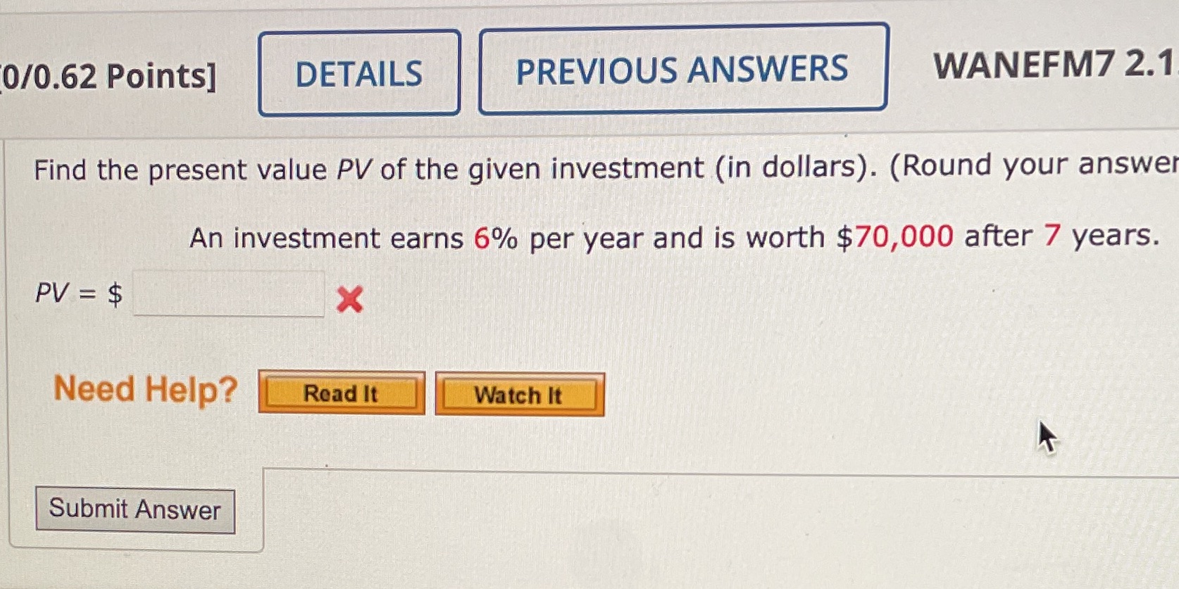 DETAILS WANEFM7 2.1 0/0.62 Points] PREVIOUS