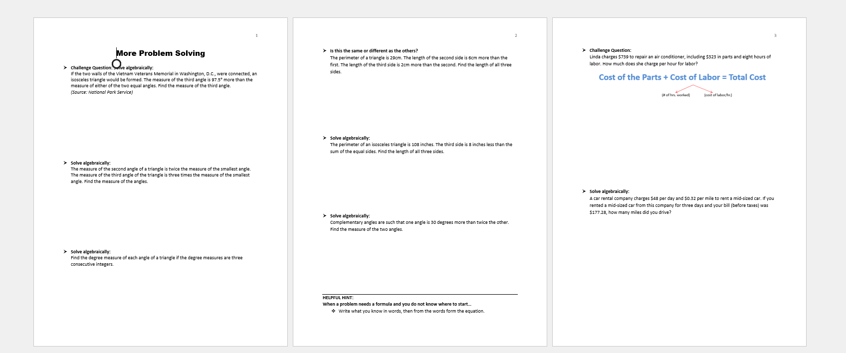 More Problem Solving > Is this the same or