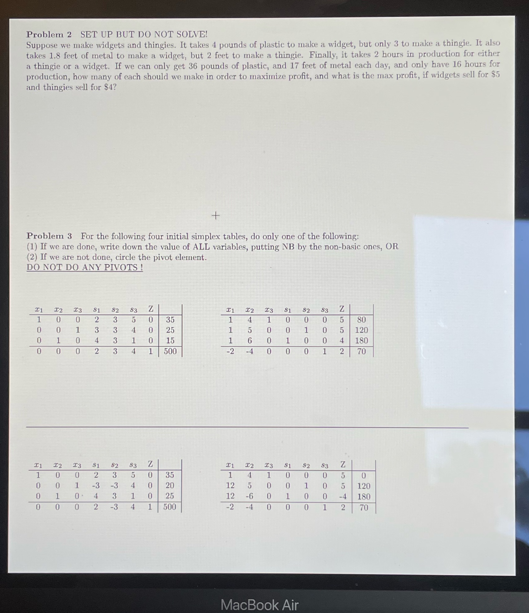 Problem 2 SET UP BUT DG NOT SOLVE! Suppose we