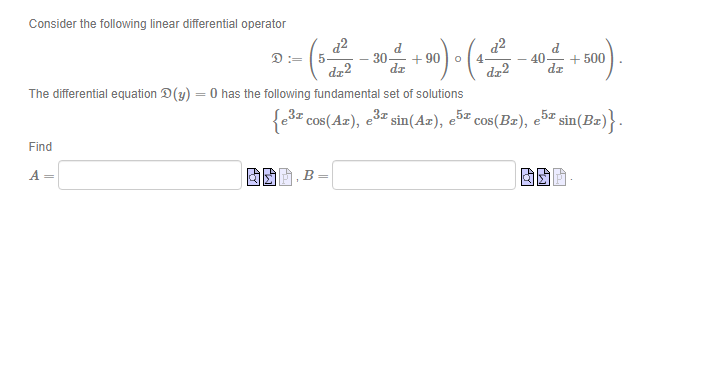 Consider the following linear differential