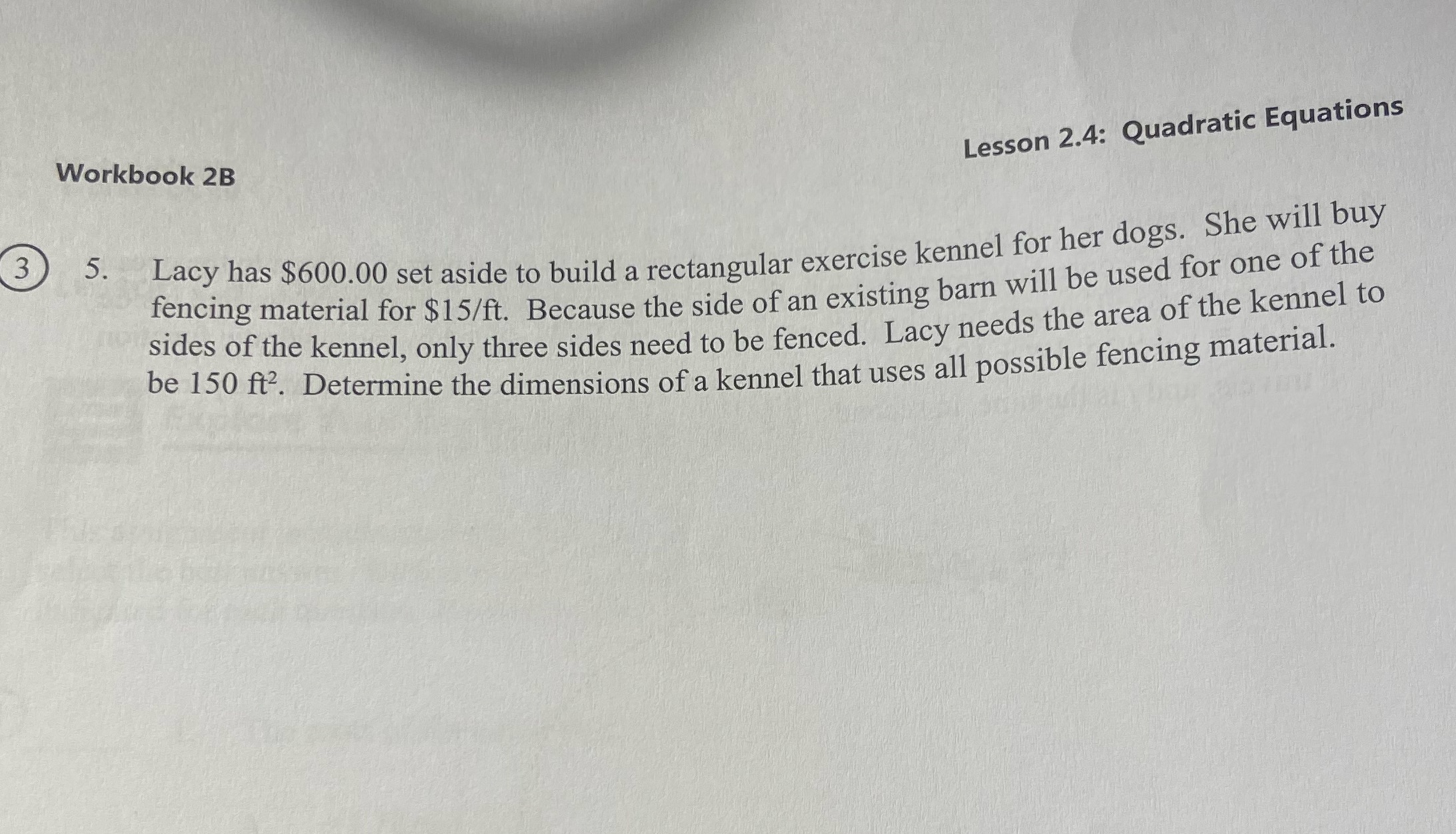 Can you please solve Workbook 2B Lesson 2.4: