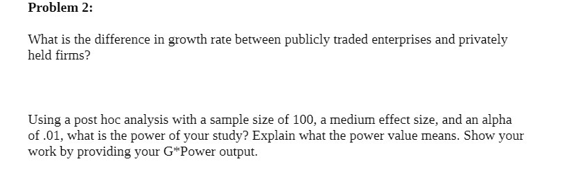Problem 2: "What is the difference in growth rate