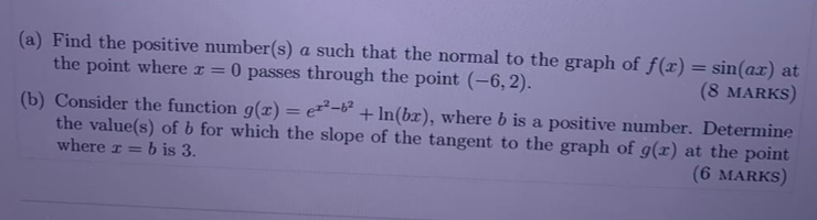 (a) Find the positive number(s) a such that the