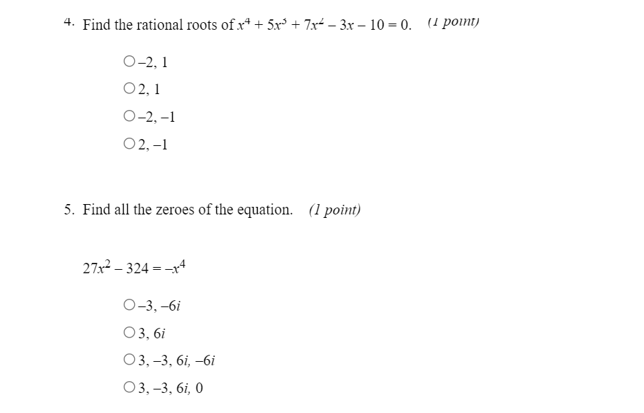 1- Classify 4x5 + 2x4 5x3 + 12 by number of