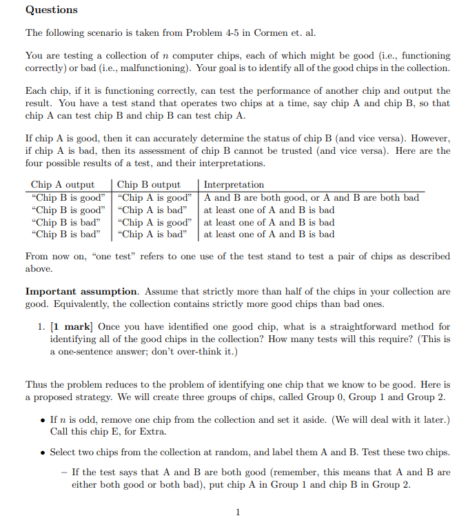 Questions The following scenario is taken from