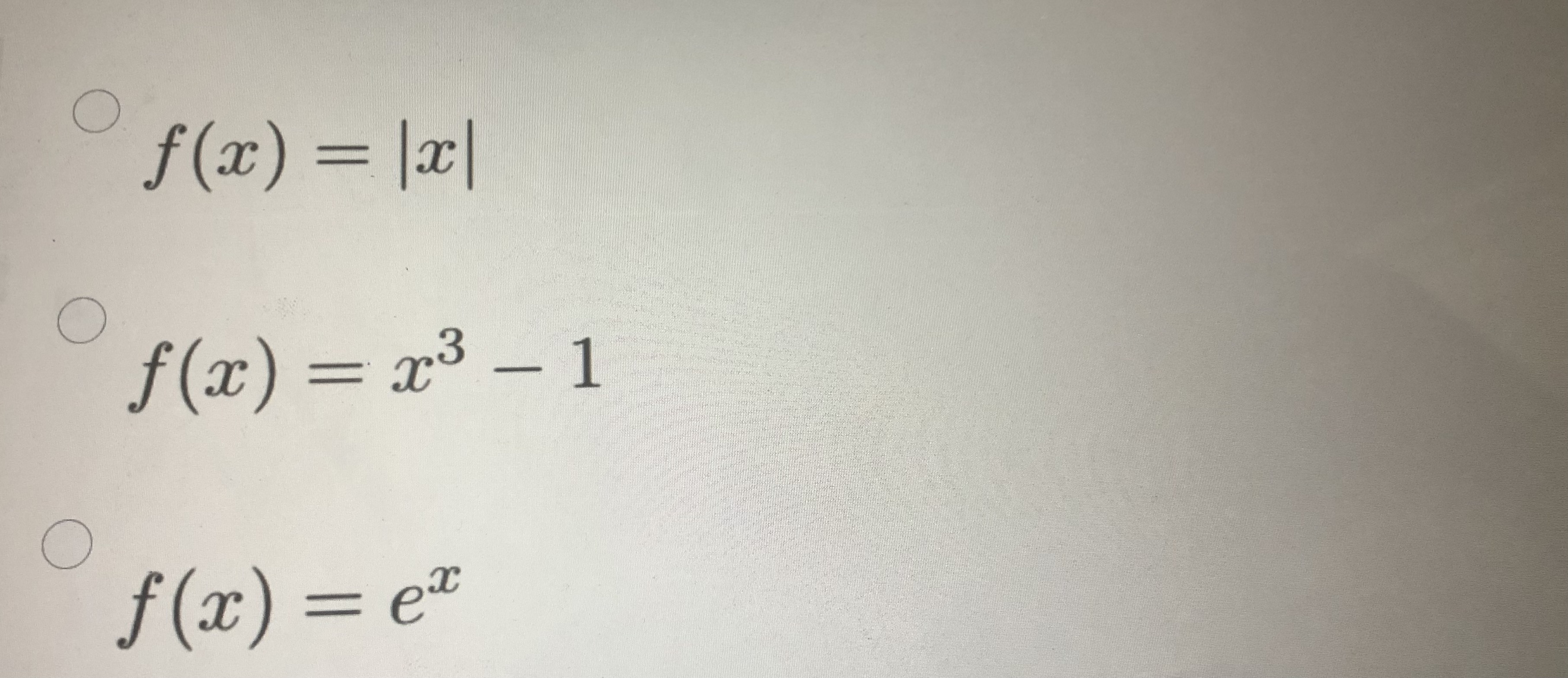 Problem 9. Which of the following functions f,