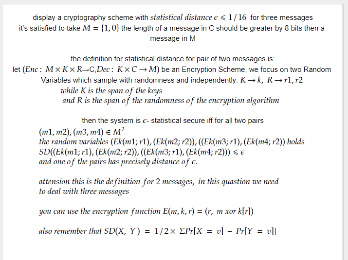 display a cryptography scheme with statistical