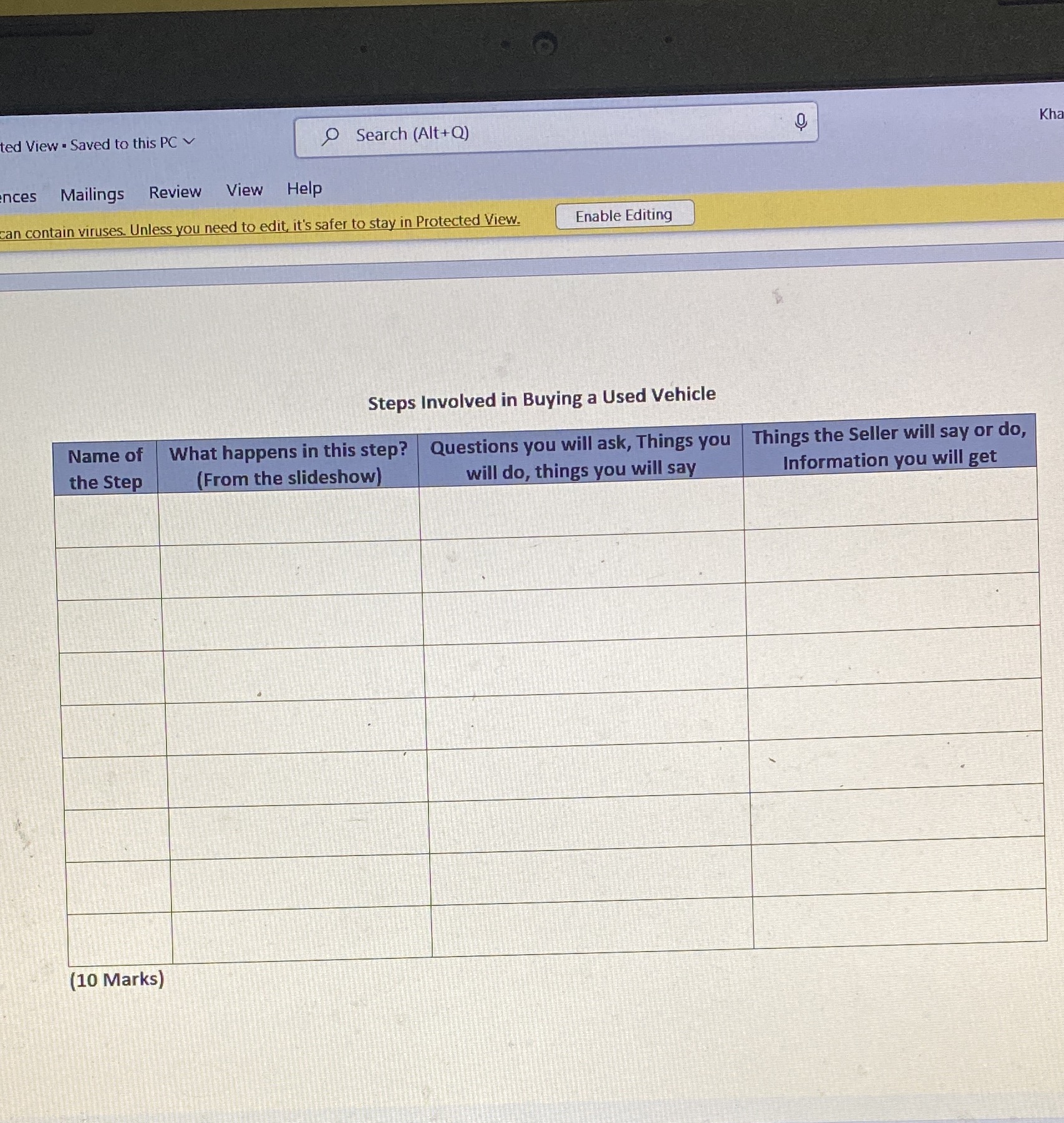 ted View . Saved to this PC 9 Search (Alt+Q) Kha