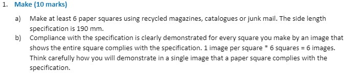 1. Make (10 marks) a) Make at least 6 paper