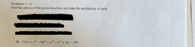 Please show all work and make it very easy to