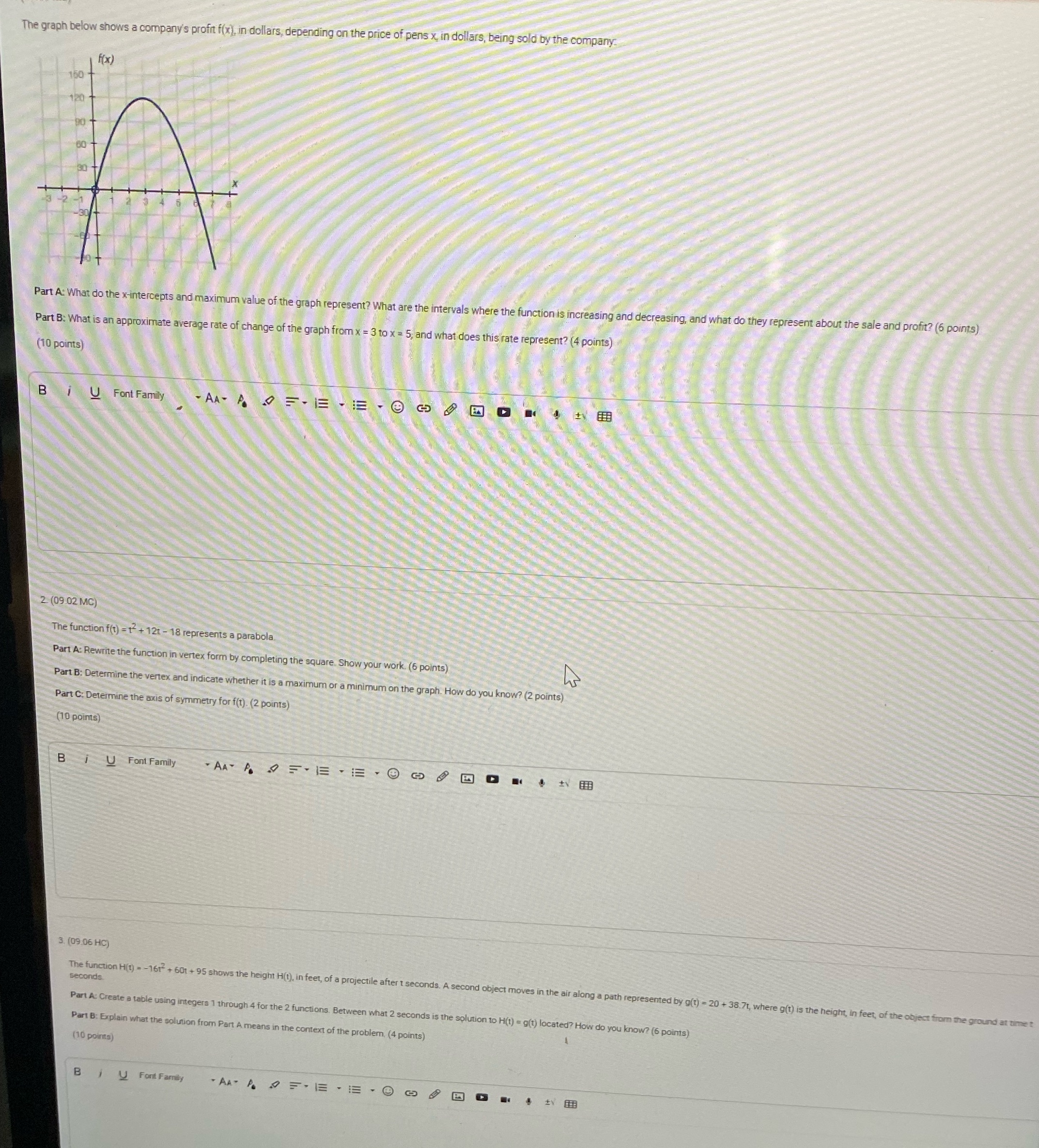 Solve all please The graph below shows a