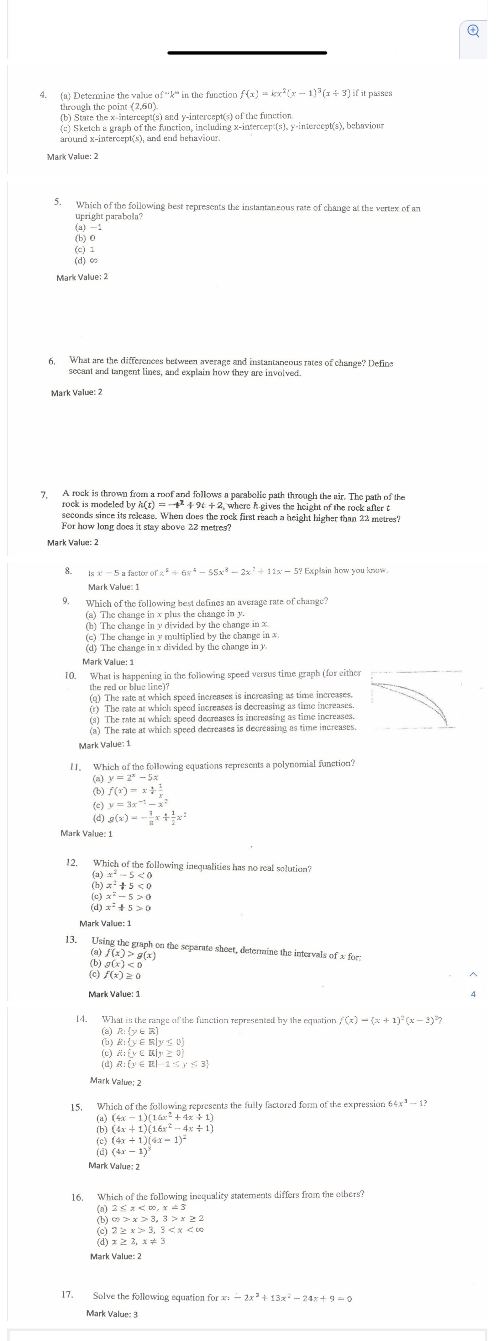 all questions please 4. (a) Determine the value