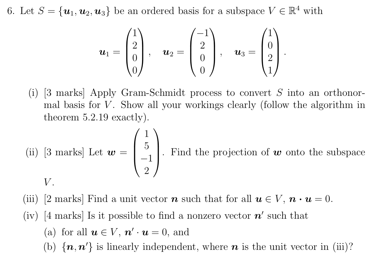 6. Let S = {11.1, 152,153} be an ordered basis