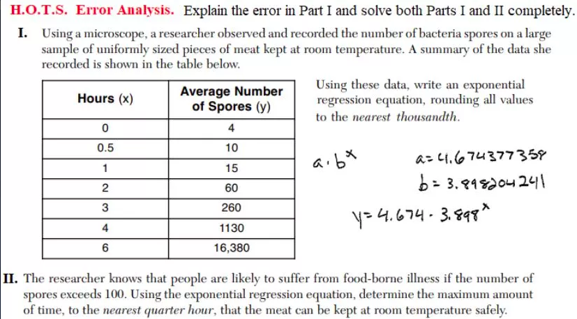 H.O.T.S. Error Analysis. Explain the error in