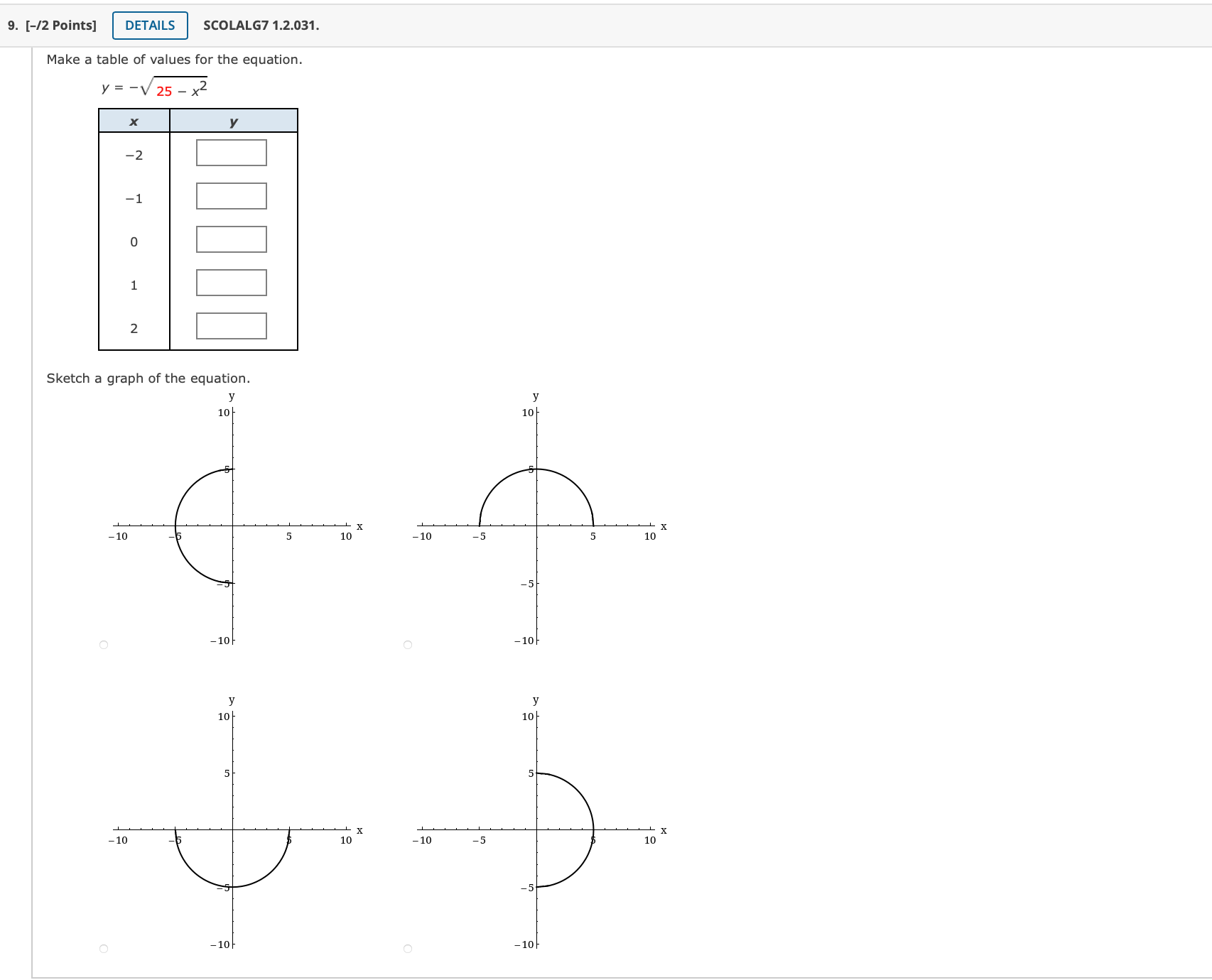9. [-/2 Points] DETAILS SCOLALG7 1.2.031. Make a