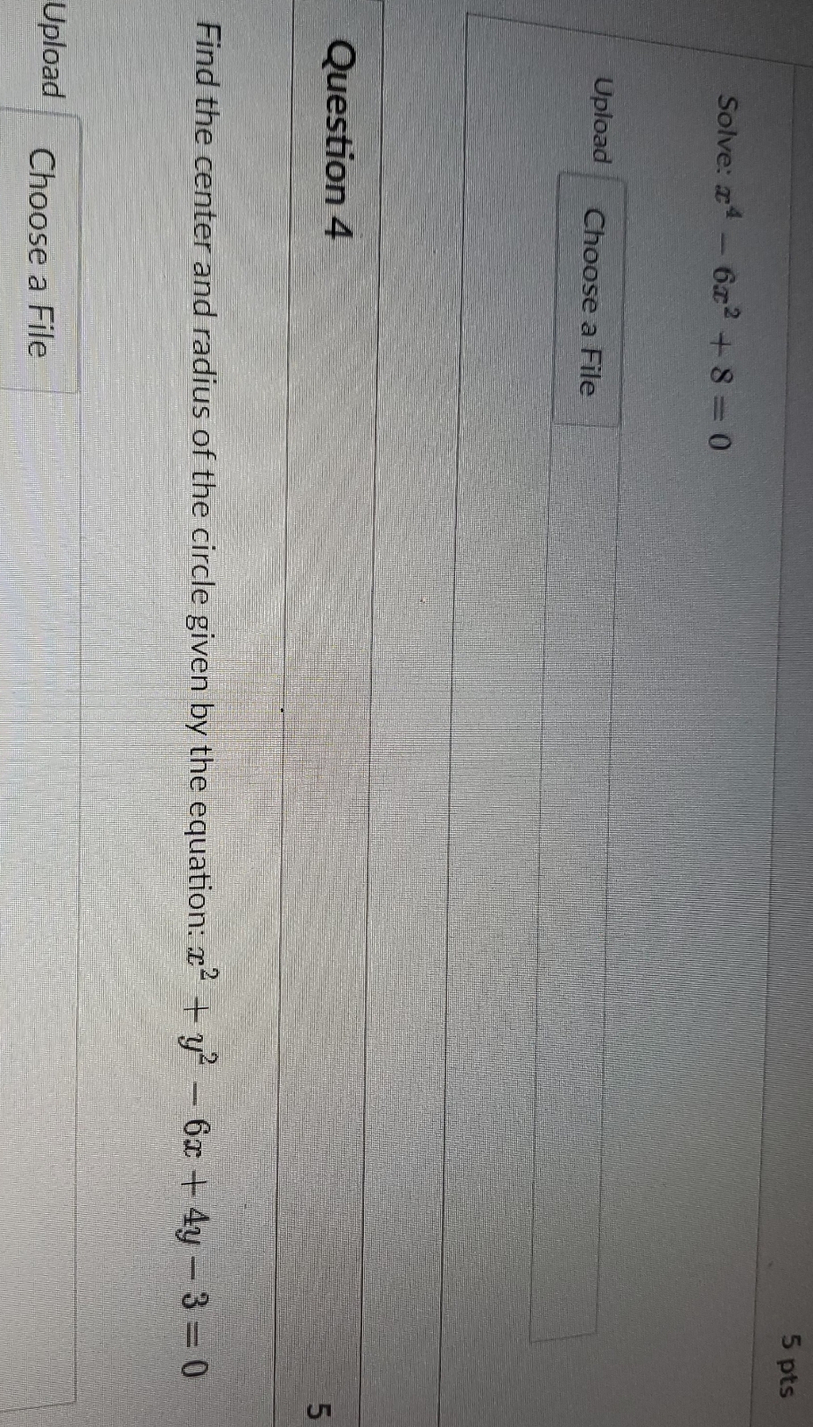 pleasehelp 5 pts Solve: 24 - 612 + 8 = 0 Upload