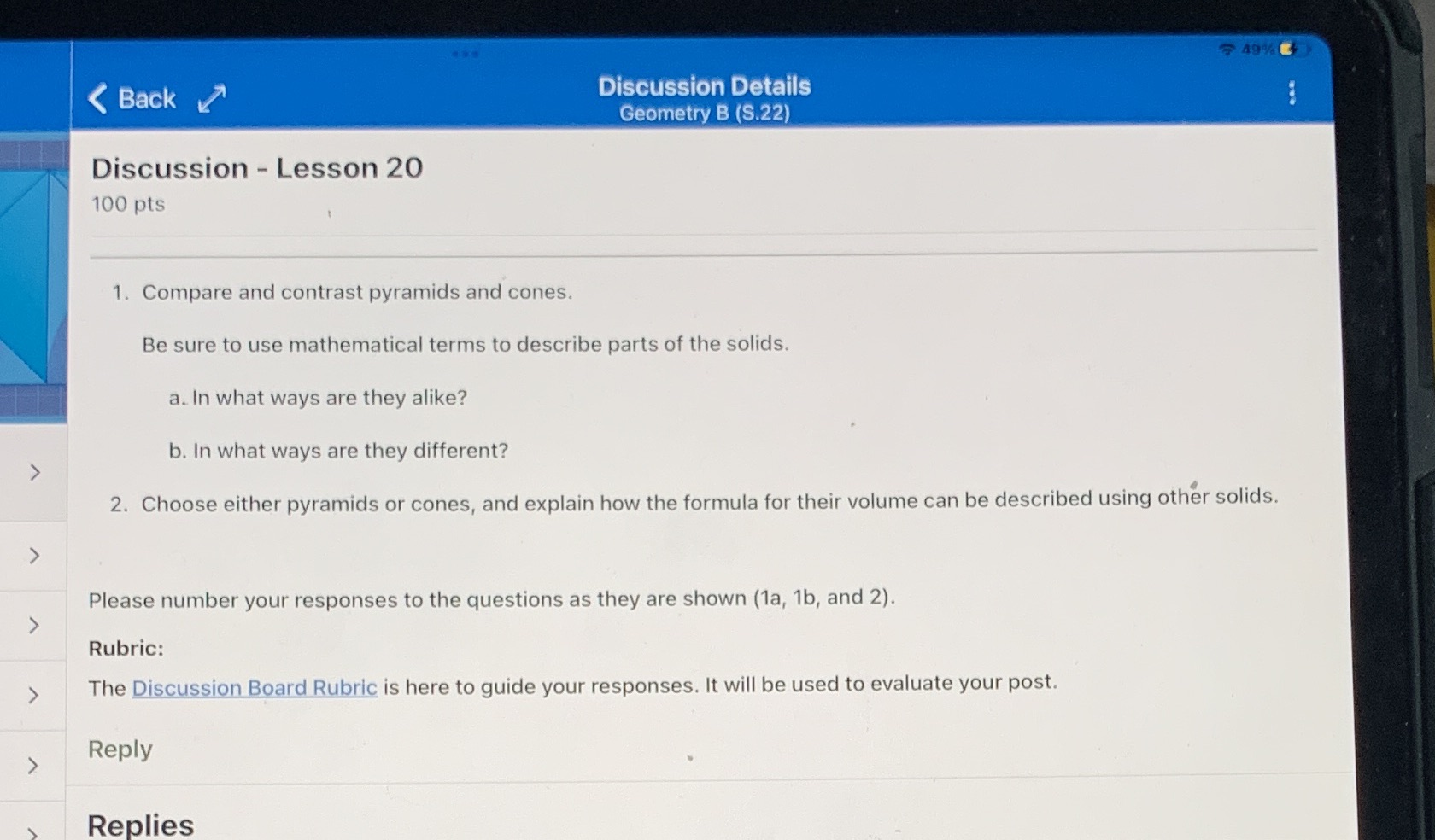49% < Back Discussion Details Geometry B (S.22)