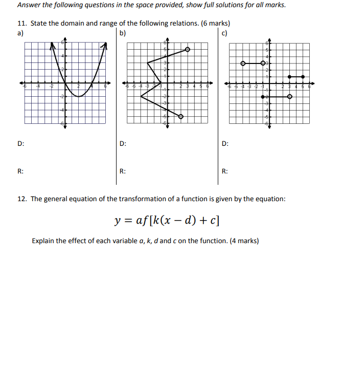 Answer the following questions in the space