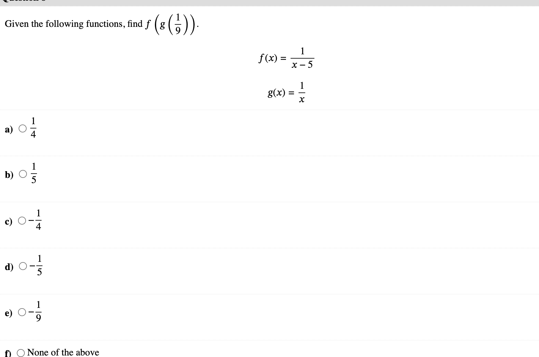 Given f (x) = 3x+5 g ( x) = x +4x Find (f - g)