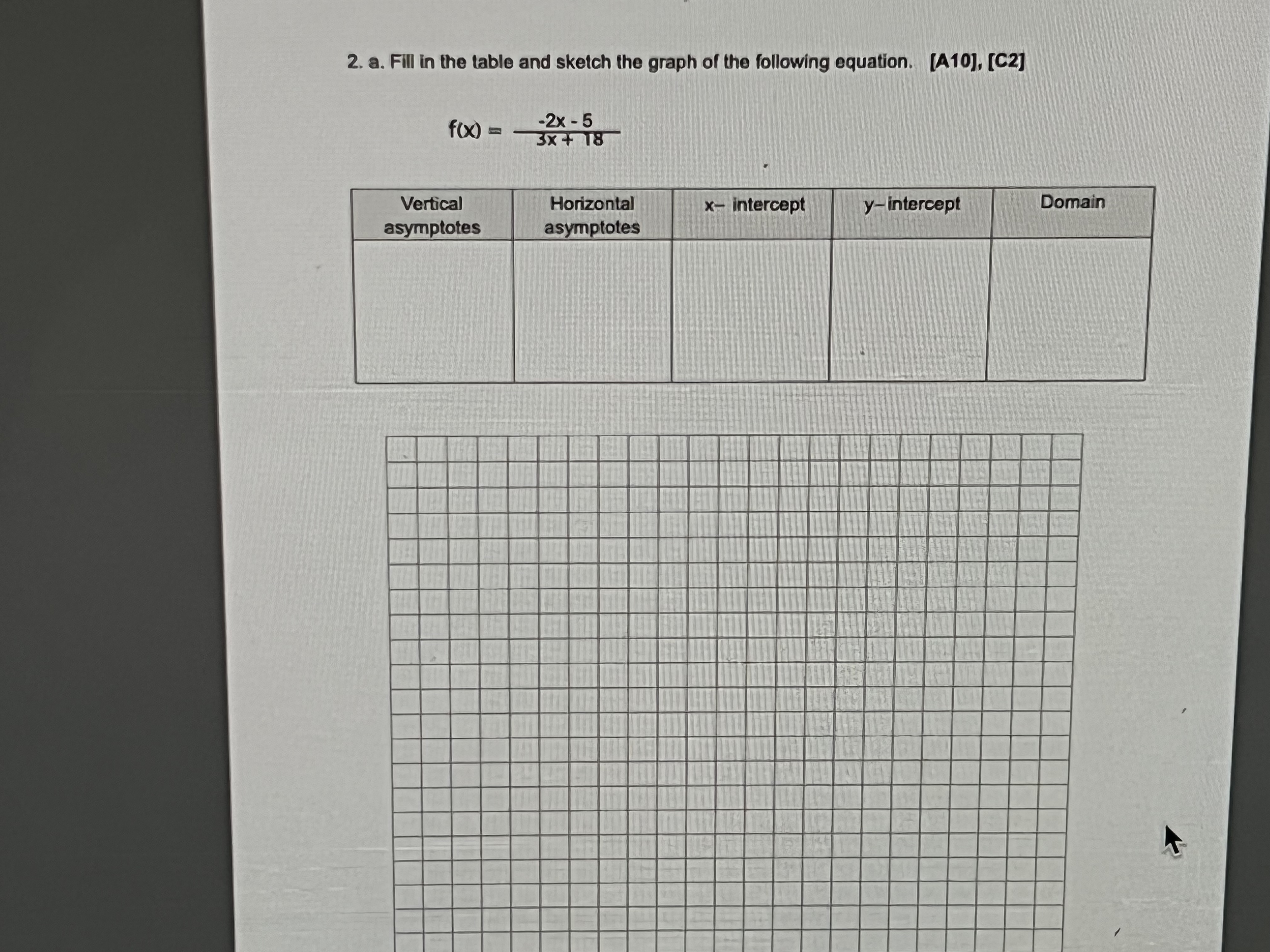 Unit 1 Assessment, Part 2 1. Use the