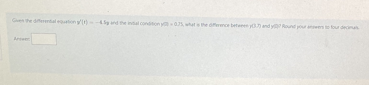 Given the differential equation y'(t) =