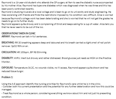 Raymond is a 16-year-old student who attends the