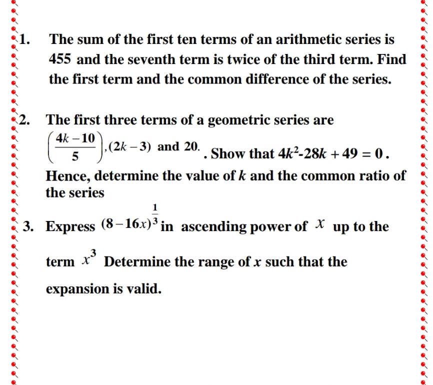 explain details The sum of the first ten terms of