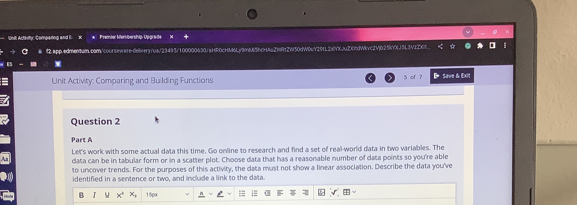 Unit Activity: Comparing and Bc X * Premier