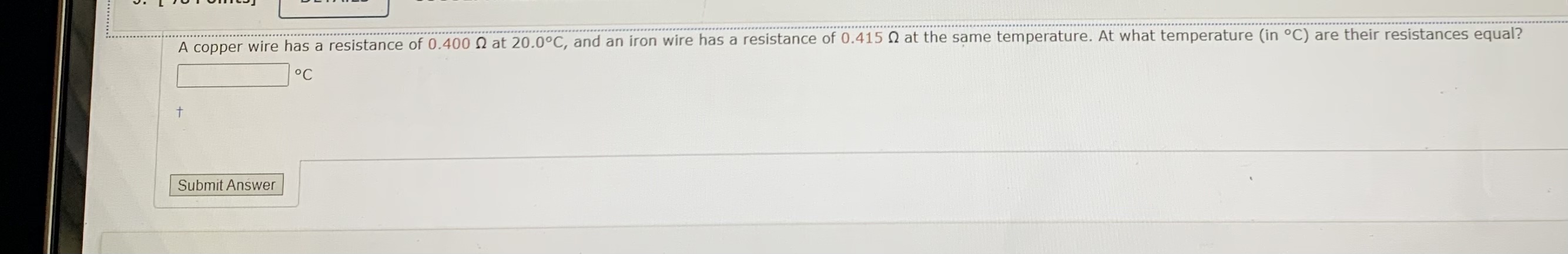 A copper wire has a resistance of 0.400 0 at 20.0