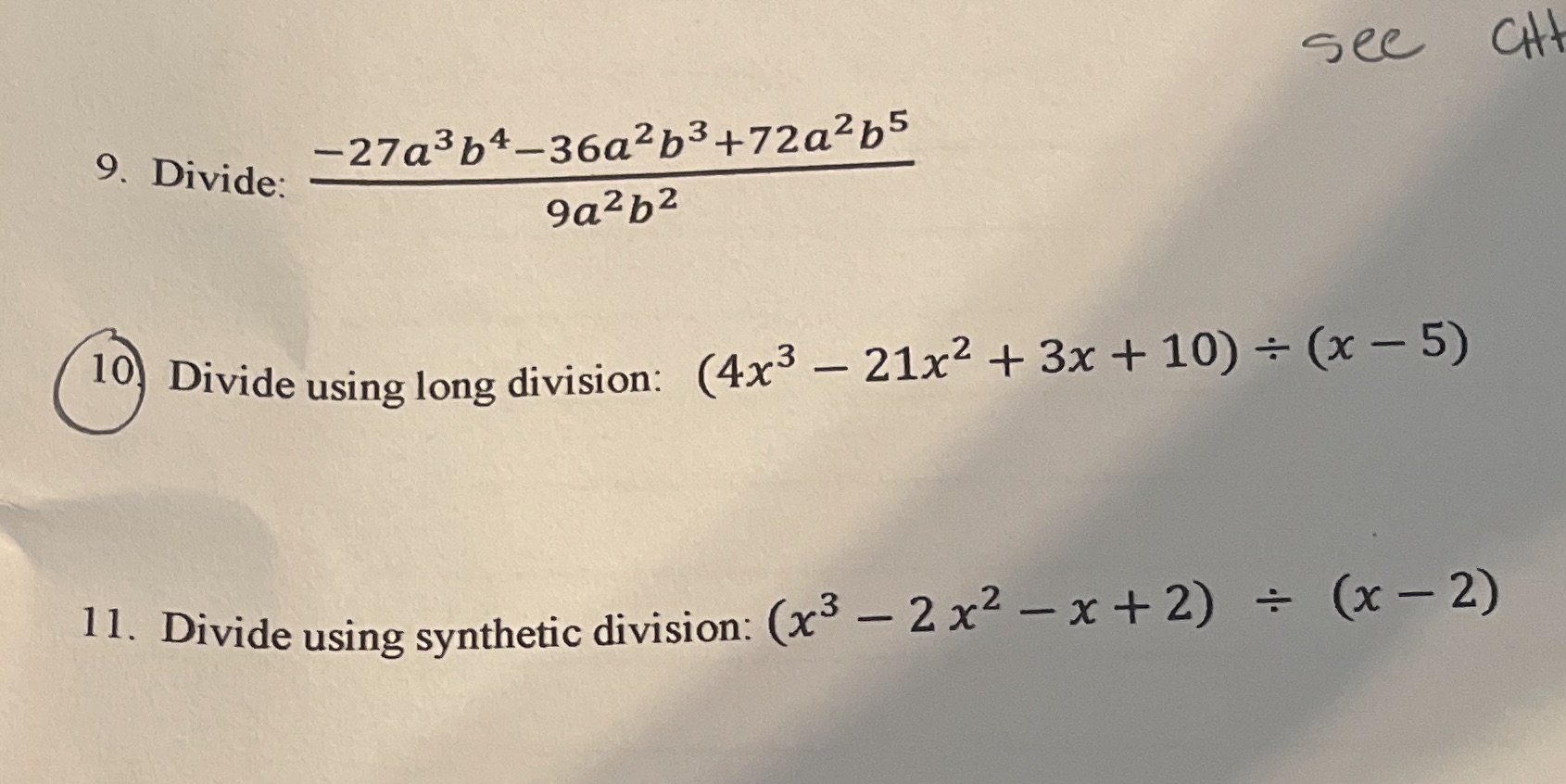 Please answer the circled number, and SHOW WORK