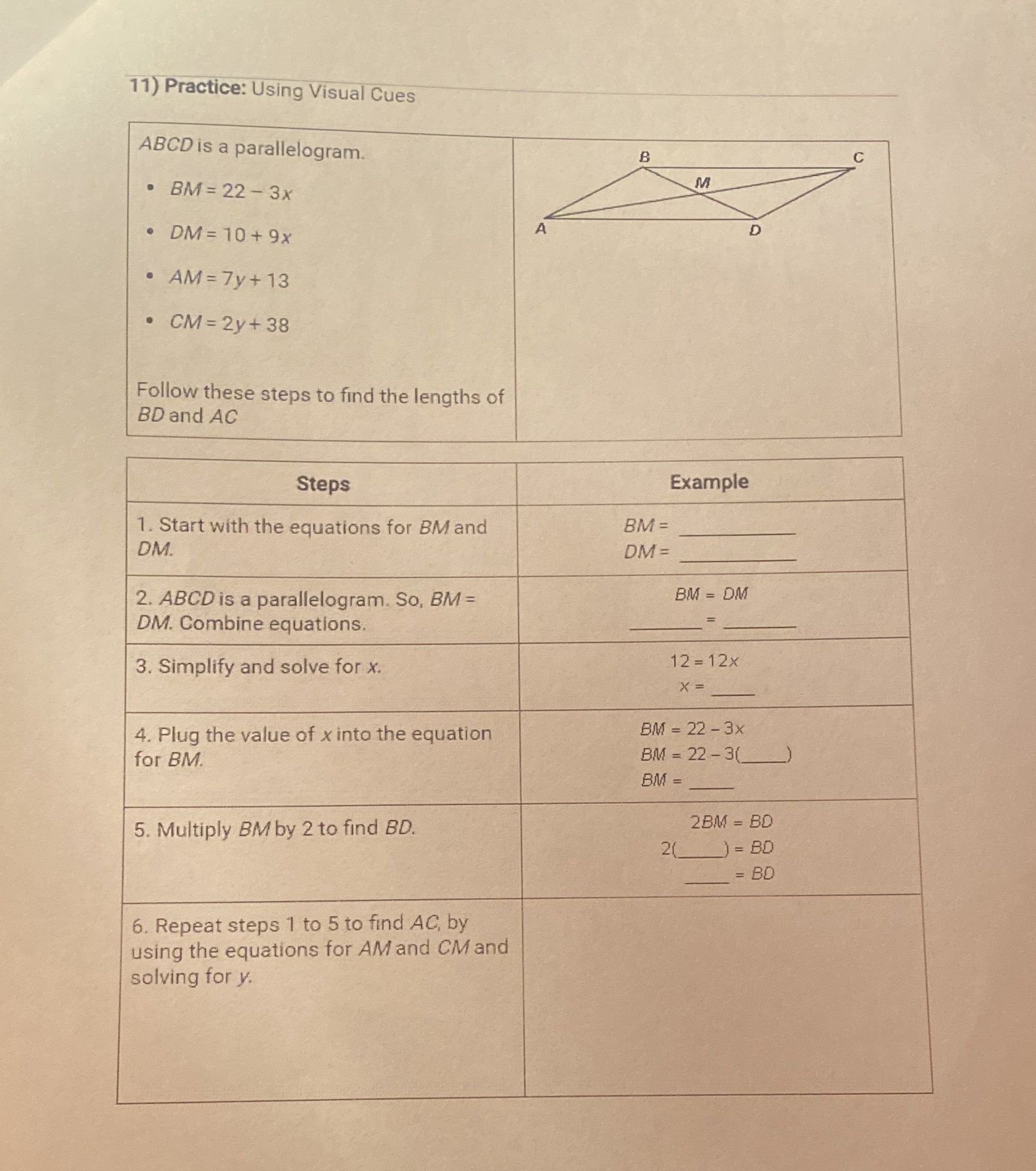 5.2.1 11) Practice: Using Visual Cues ABCD is a