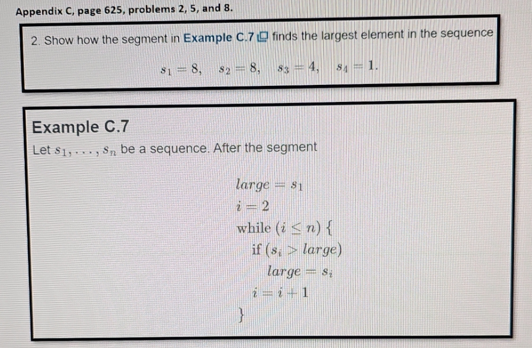 Solve: Appendix C, page 625, problems 2, 5, and