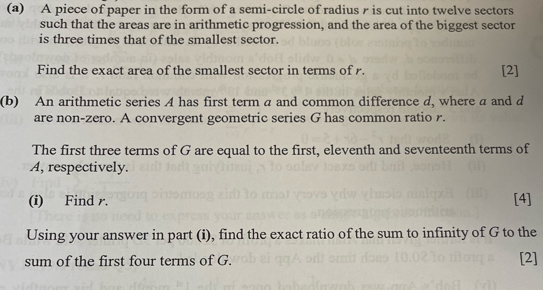 (a) A piece of paper in the form of a semi-circle