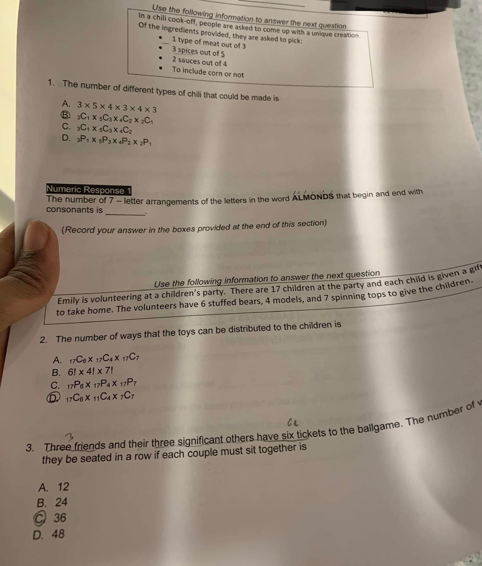 Numeric Response 7 The value of a is Find the