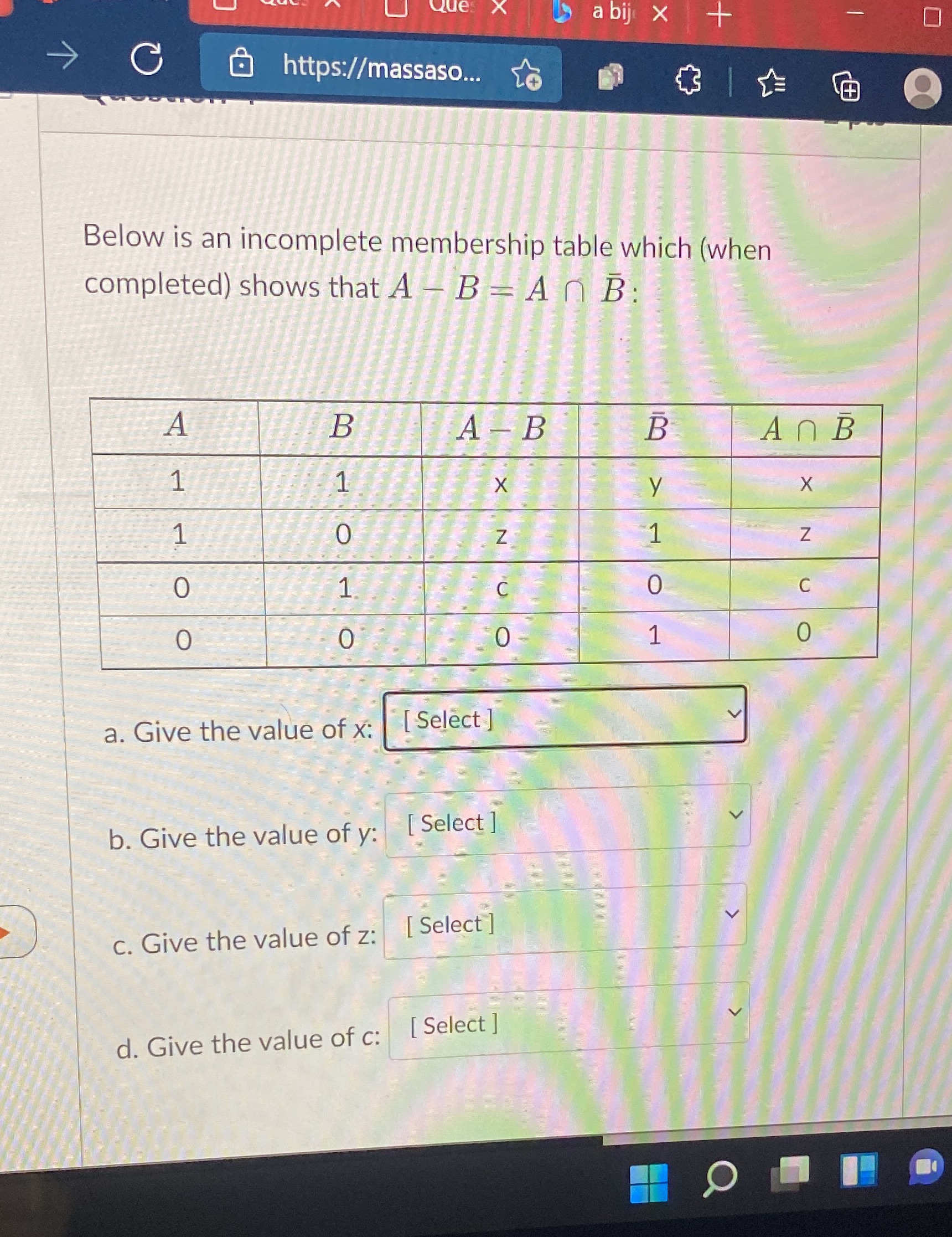 Discrete math l l Below is an incomplete
