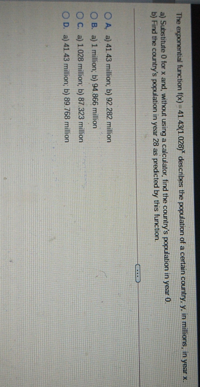 Help please The exponential function f(x)