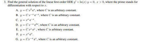 3. Find the general solution of the linear