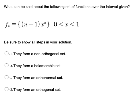What can be said about the following set of