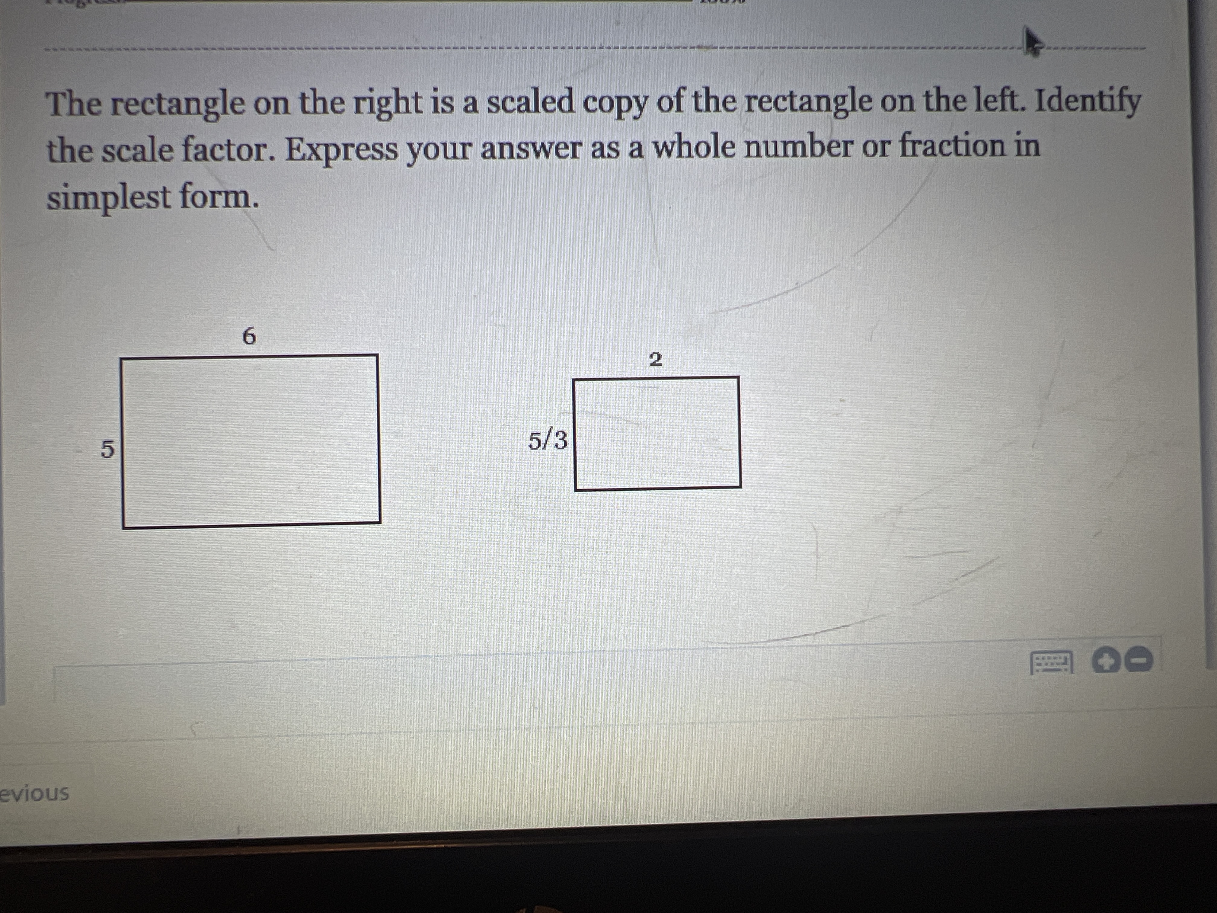 The rectangle on the right is a scaled copy of