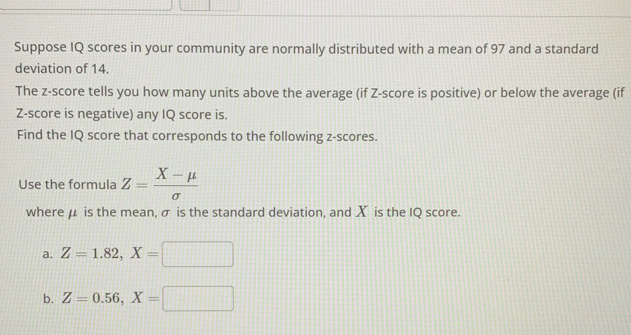 Hello I need help with this question. Suppose IQ