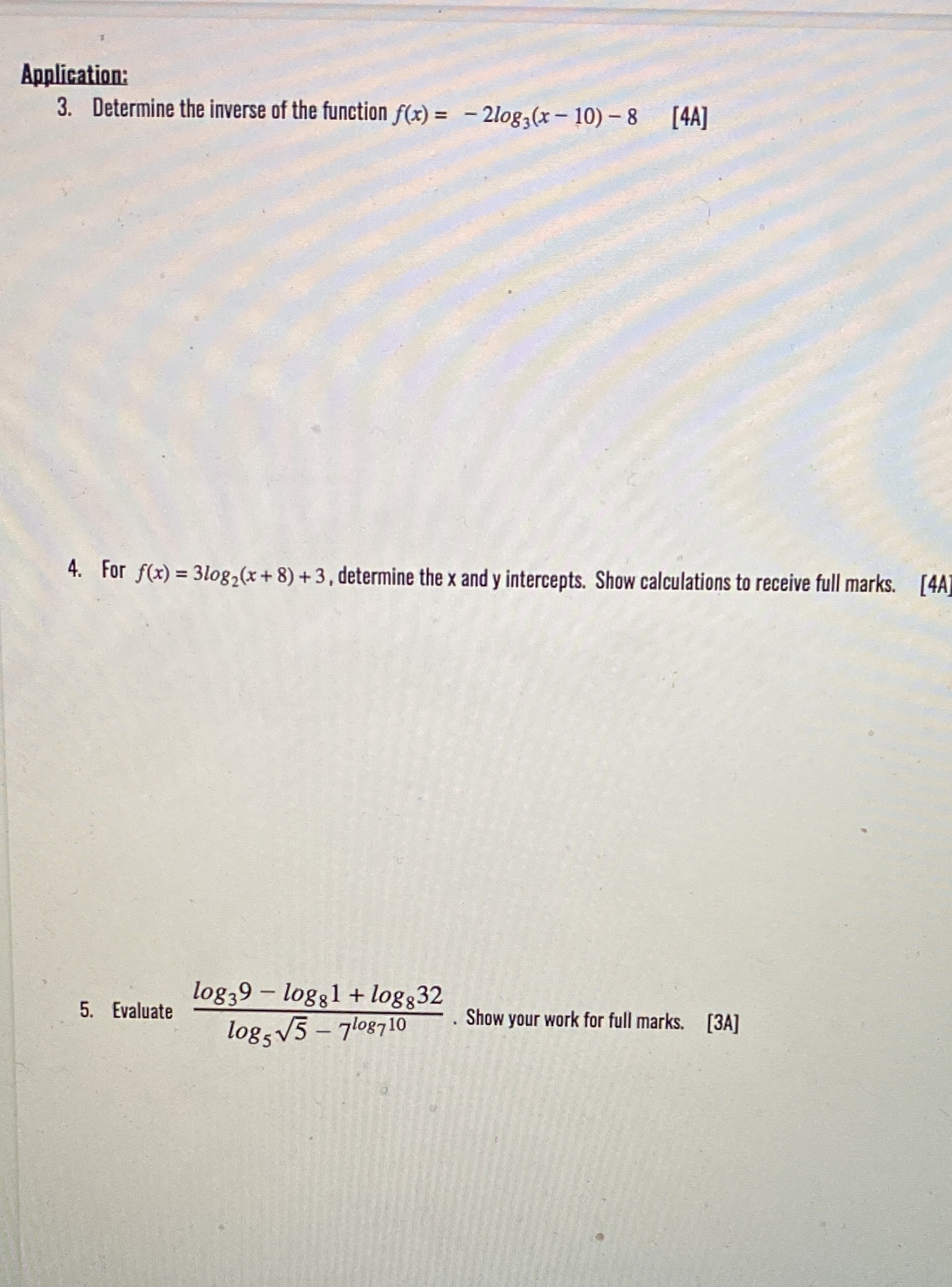 Application: 3. Determine the inverse of the