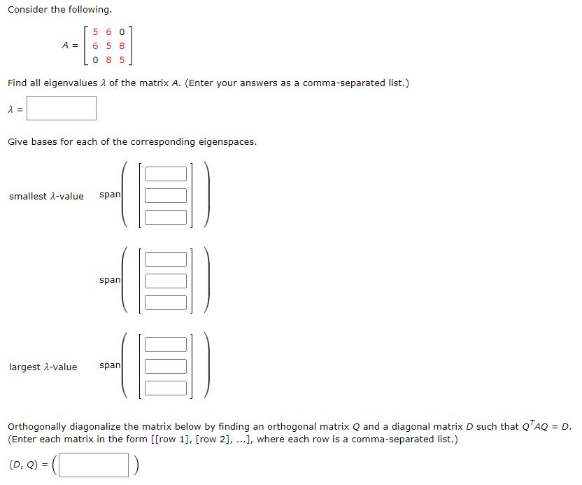 Consider the following. 5 0 O A Find all