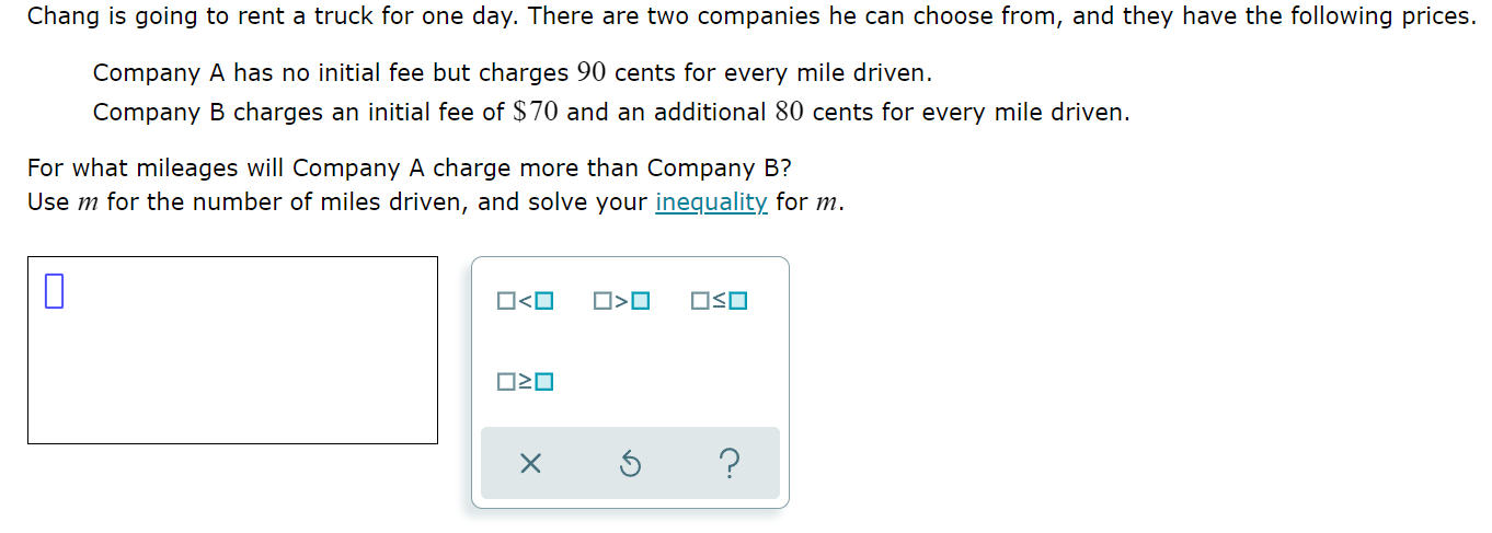 Chang is going to rent a truck for one day. There